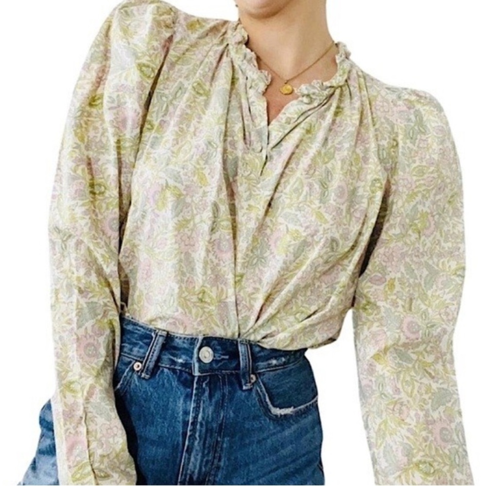 House of Harlow 1960 Floral Blouse - Green and Pink
